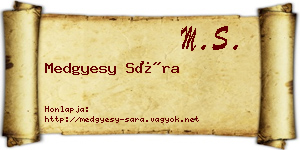 Medgyesy Sára névjegykártya